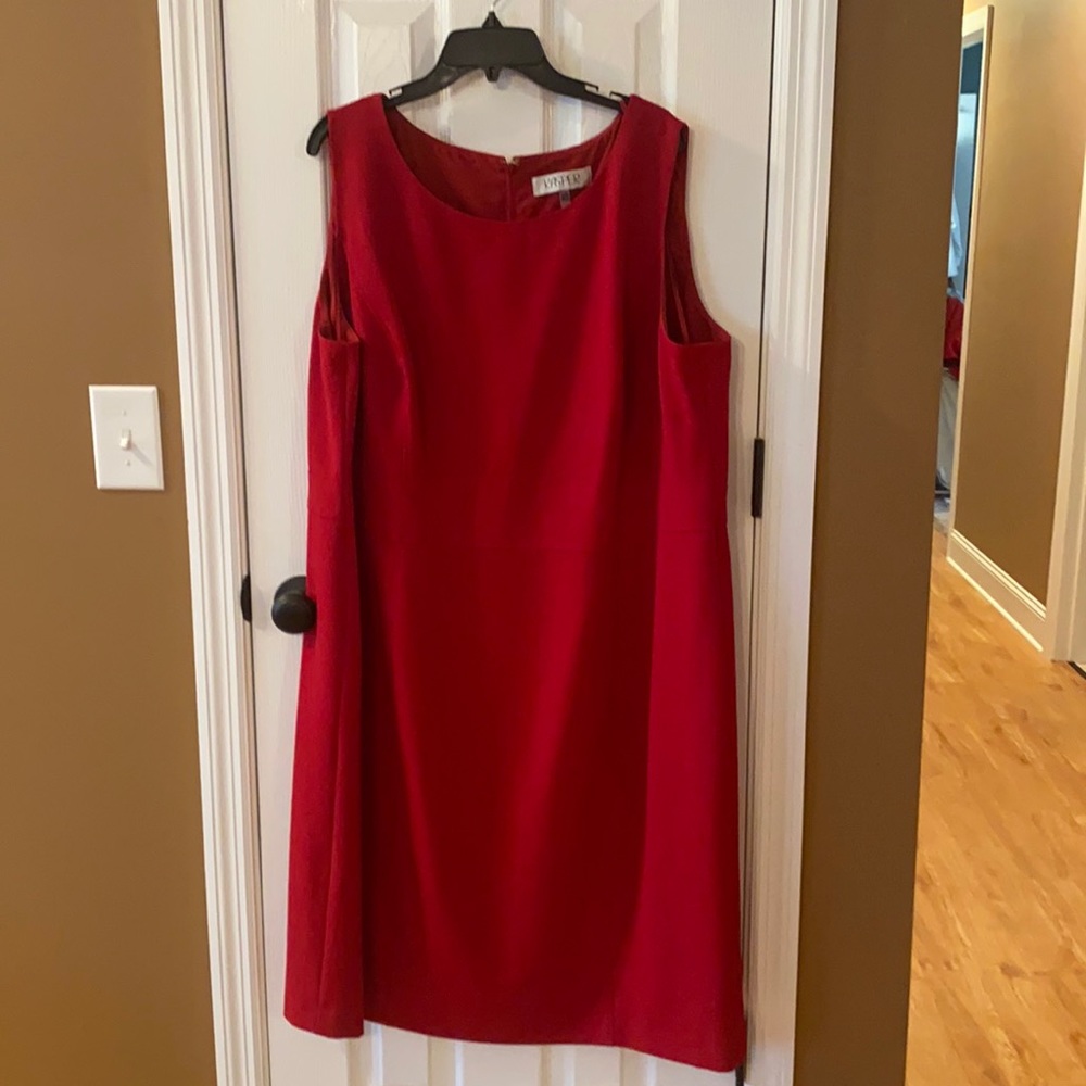Kasper Red Sleeveless Sheath Dress Size 22W